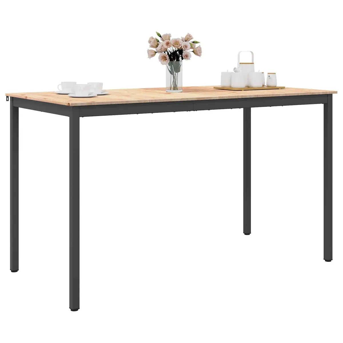 Bar Table Kitchen Dining Room Solid Pine Wood Natural Brown 180x90x105cm