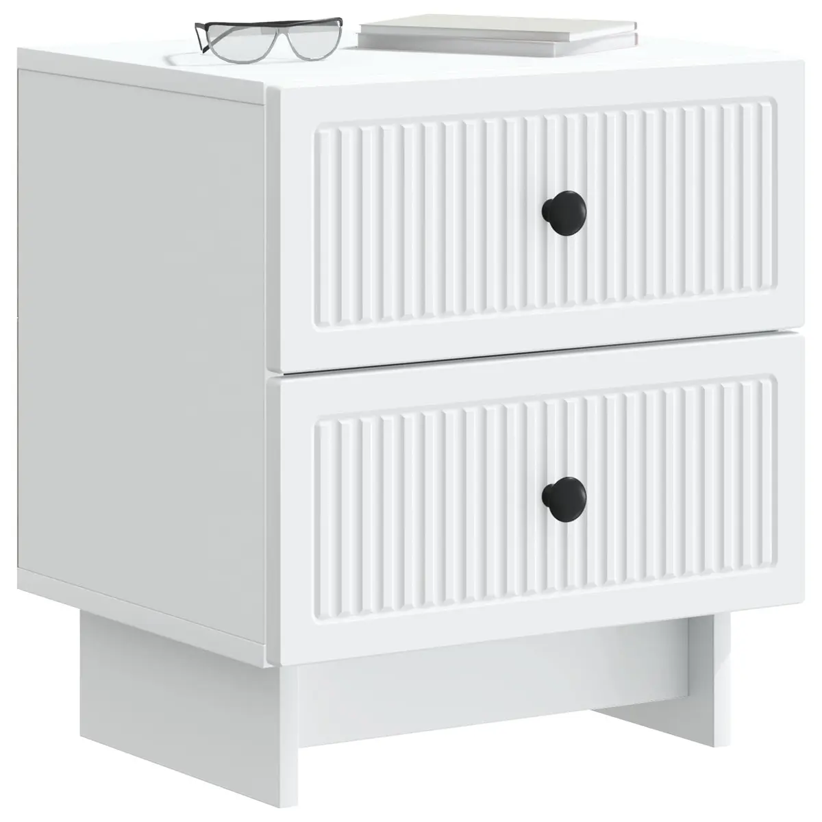 Bedside Cabinet Vintage Modern White 43 x 34.5 x 47.5 cm