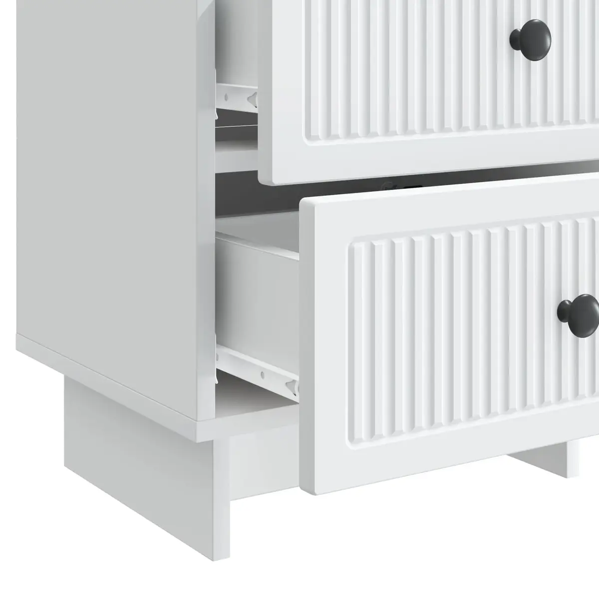 Bedside Cabinet Vintage Modern White 43 x 34.5 x 47.5 cm