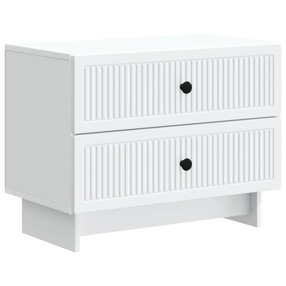 Bedside Cabinet Vintage Modern White Storage Table 62 x 34.5 x 47.5 cm