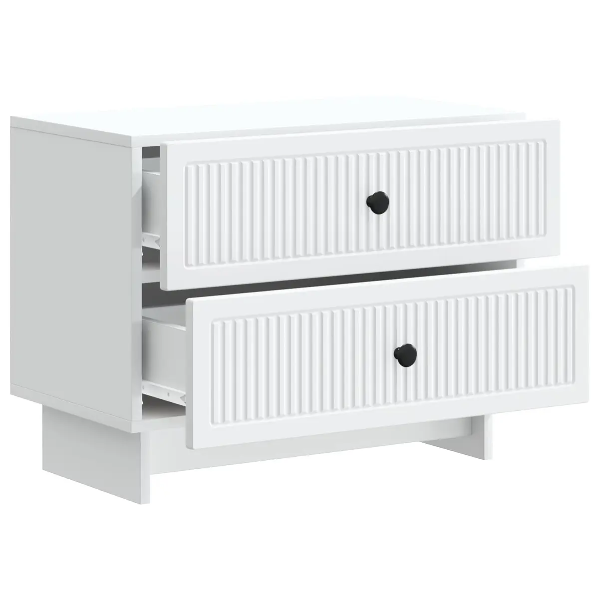 Bedside Cabinet Vintage Modern White Storage Table 62 x 34.5 x 47.5 cm