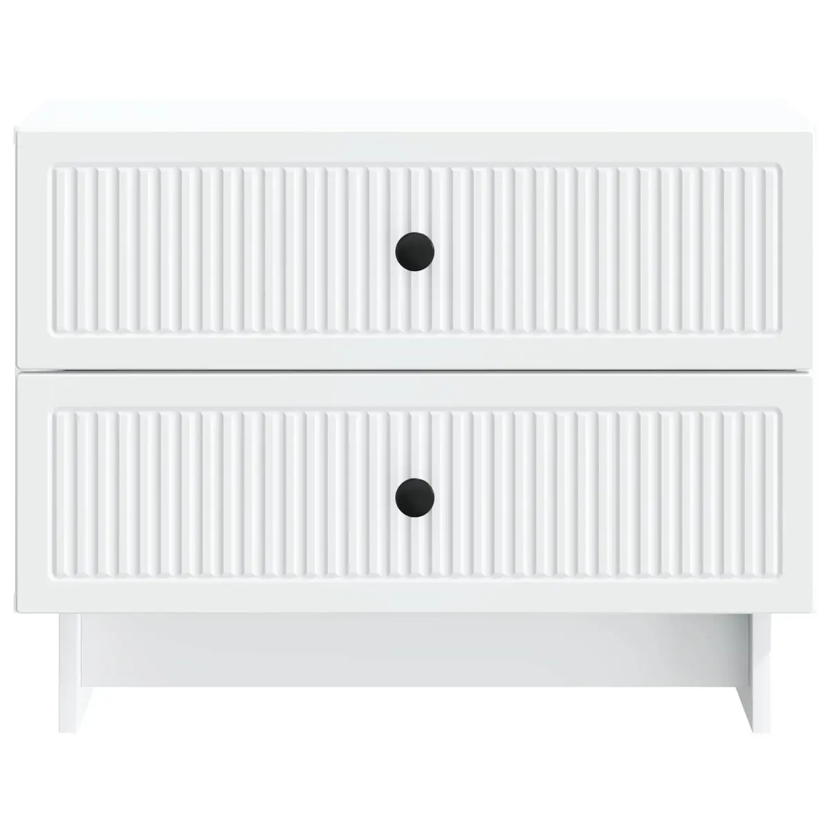Bedside Cabinet Vintage Modern White Storage Table 62 x 34.5 x 47.5 cm