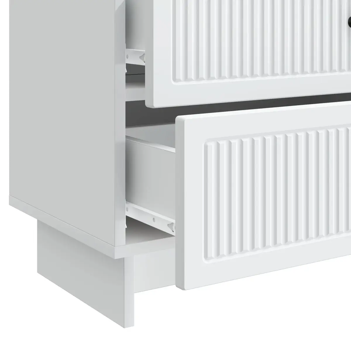 Bedside Cabinet Vintage Modern White Storage Table 62 x 34.5 x 47.5 cm