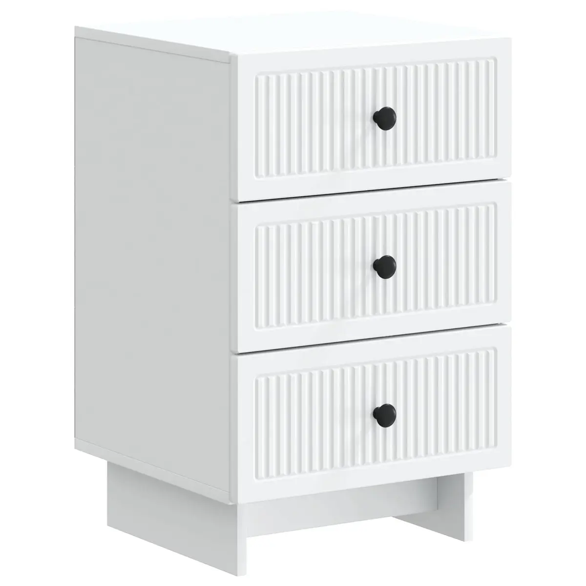 Bedside Cabinet White Engineered Wood 43x41x66.5cm Storage Drawers