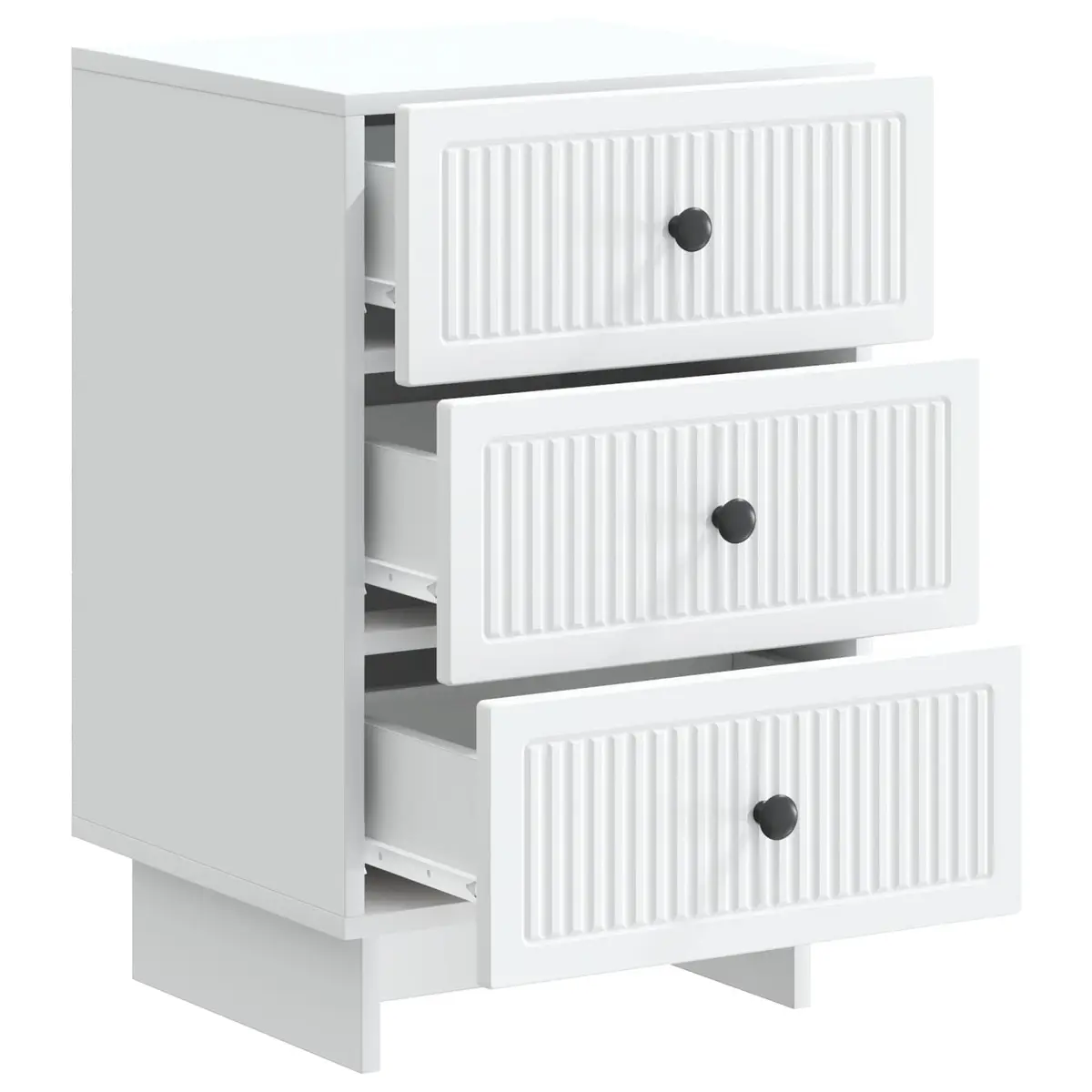 Bedside Cabinet White Engineered Wood 43x41x66.5cm Storage Drawers