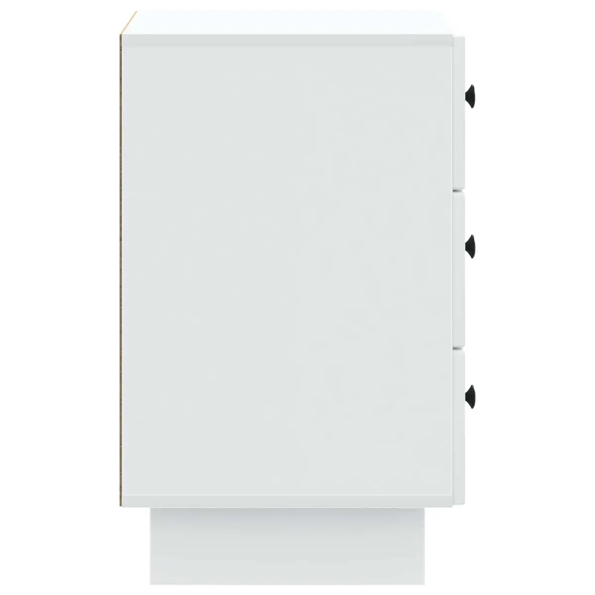 Bedside Cabinet White Engineered Wood 43x41x66.5cm Storage Drawers