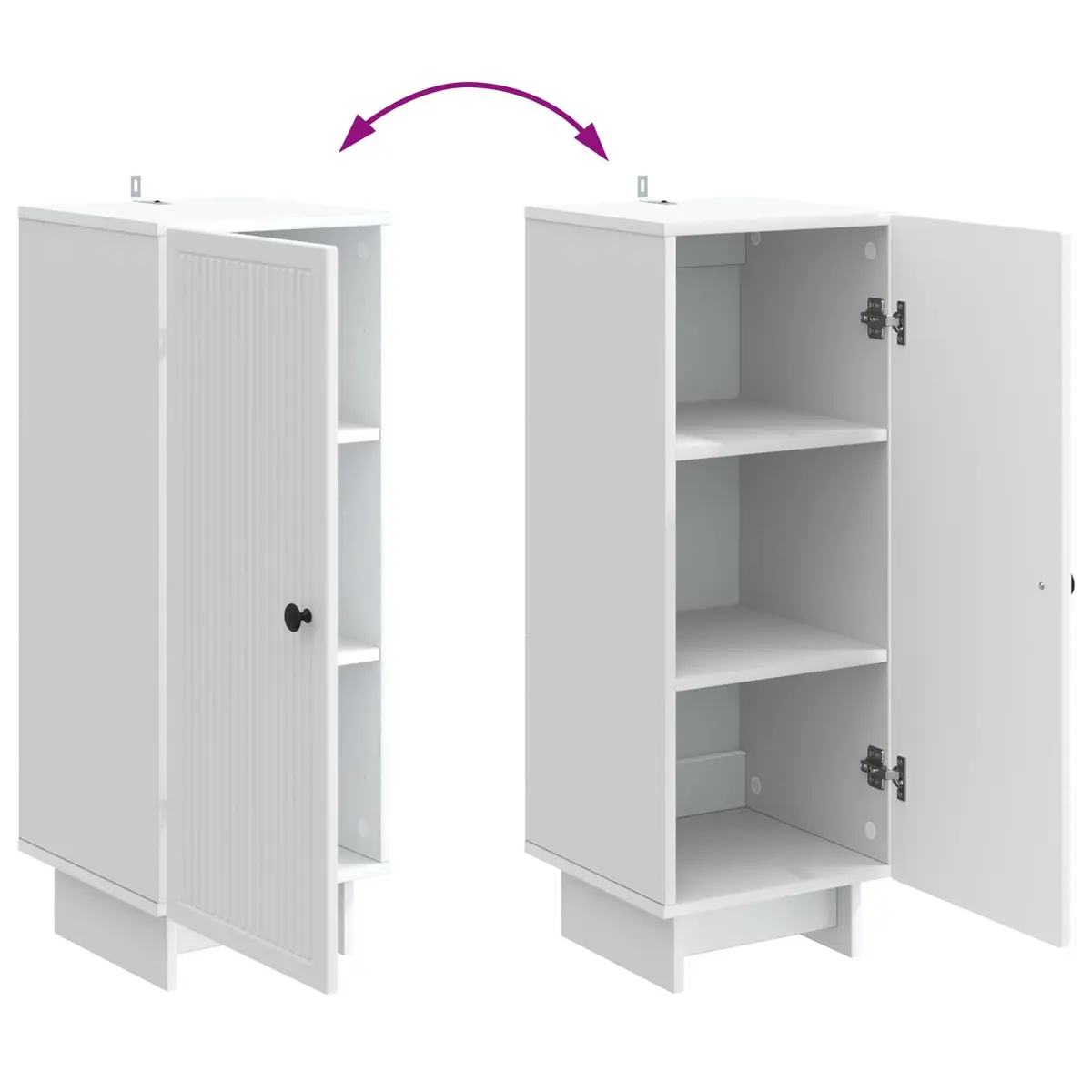 Sideboard White Engineered Wood 33 x 34.5 x 90 cm Storage Cabinet Living Room