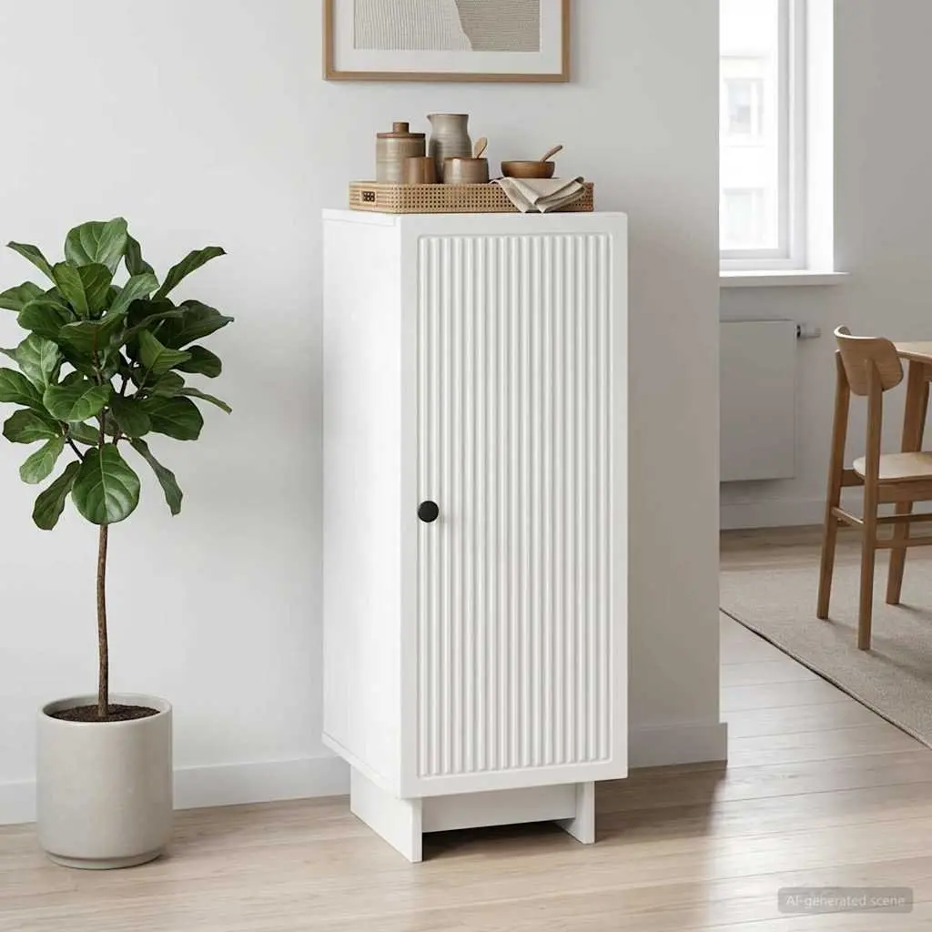 Sideboard White Engineered Wood 33 x 34.5 x 90 cm Storage Cabinet Living Room
