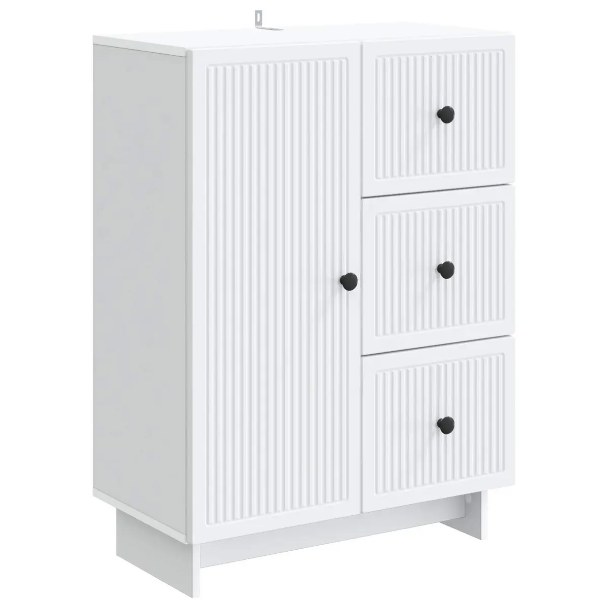 White Sideboard Storage Cabinet Modern Engineered Wood Buffet Living Room Dining