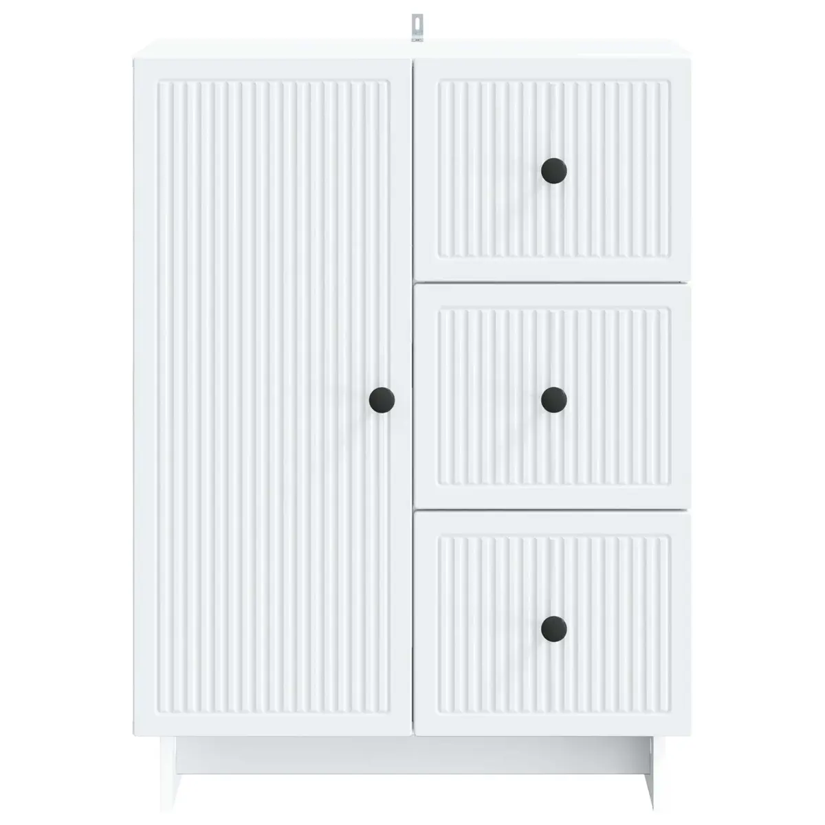 White Sideboard Storage Cabinet Modern Engineered Wood Buffet Living Room Dining