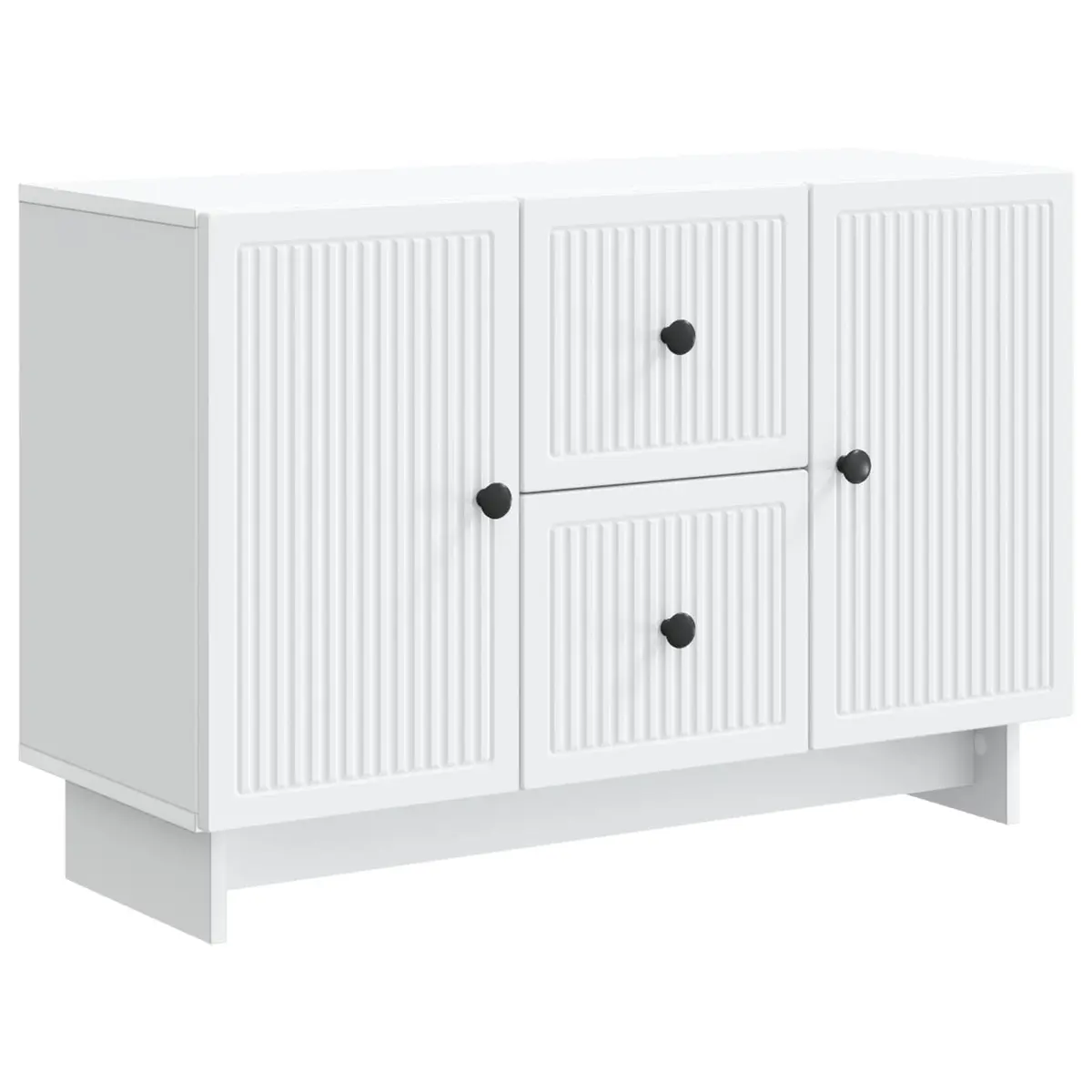 Sideboard White Modern Storage Cabinet with Drawers Shelves Swing Doors 89x34.5x60cm