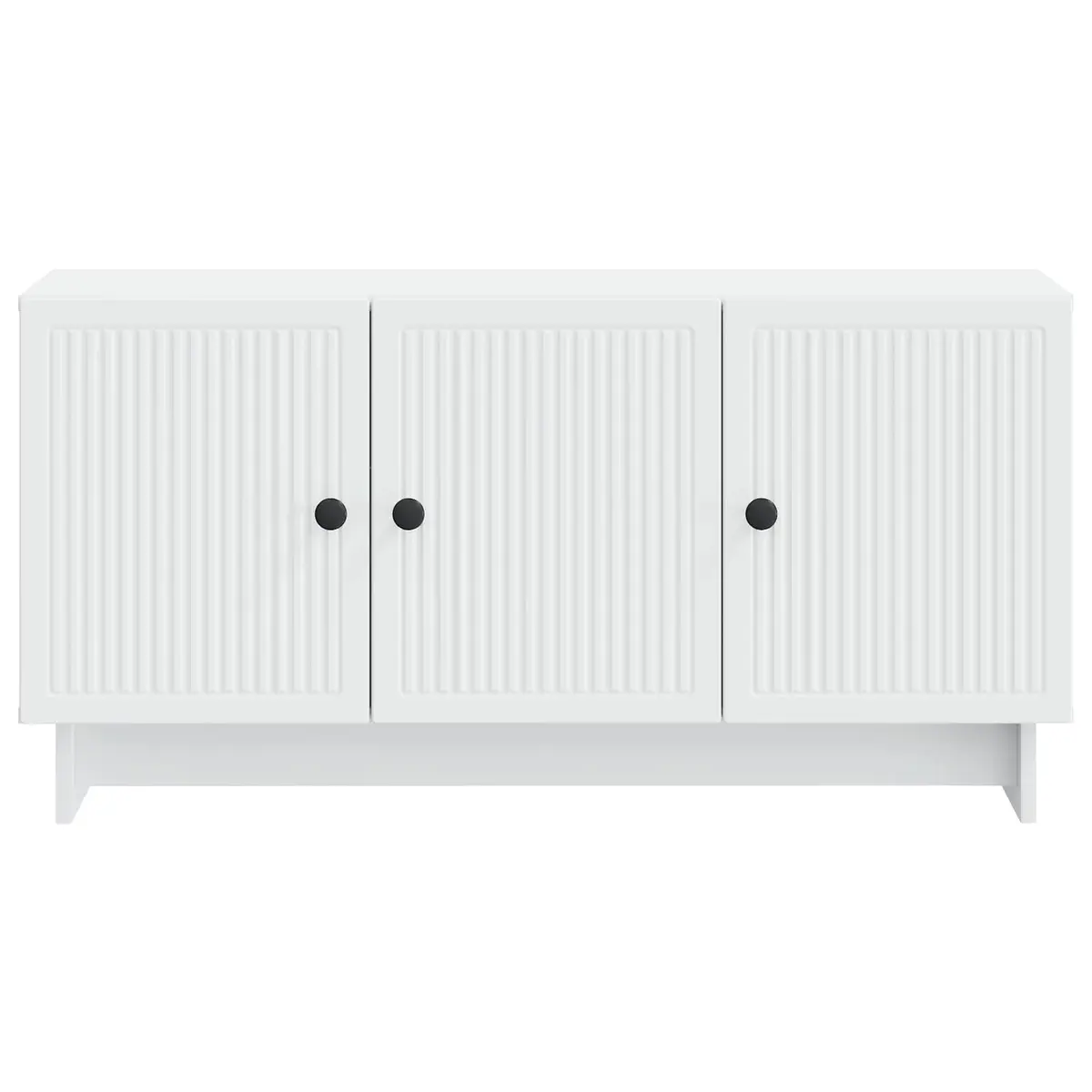 TV Cabinet White Modern Living Room Storage Unit with Shelves and Doors