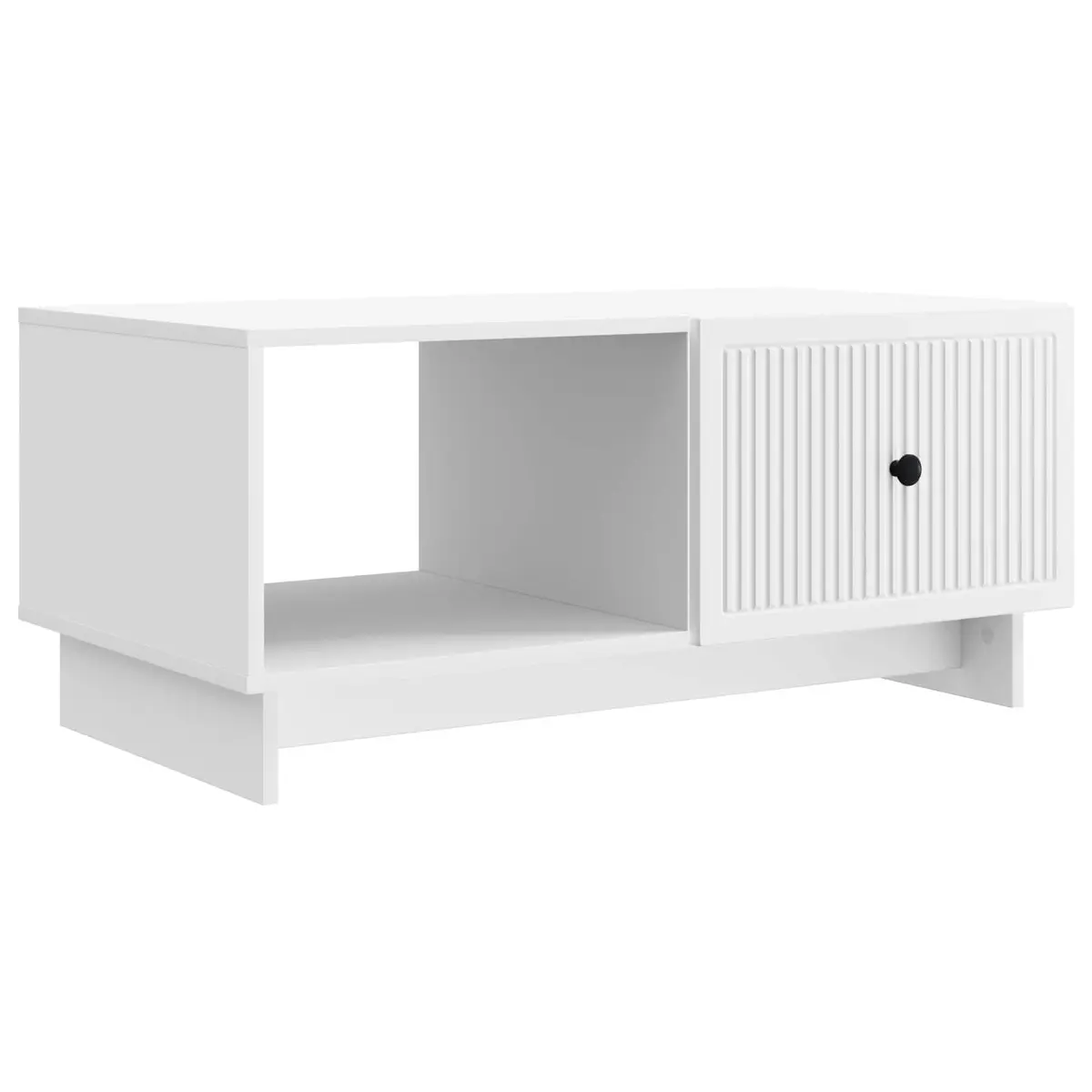 Coffee Table White Rectangular Storage 90 x 50 x 40 cm