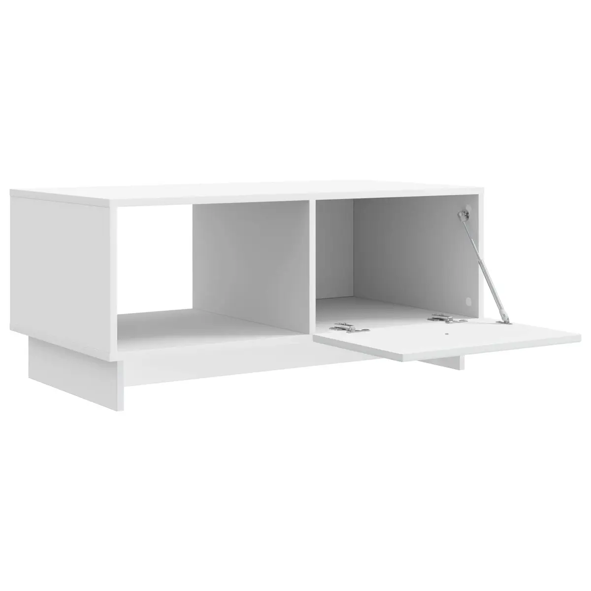 Coffee Table White Rectangular Storage 90 x 50 x 40 cm