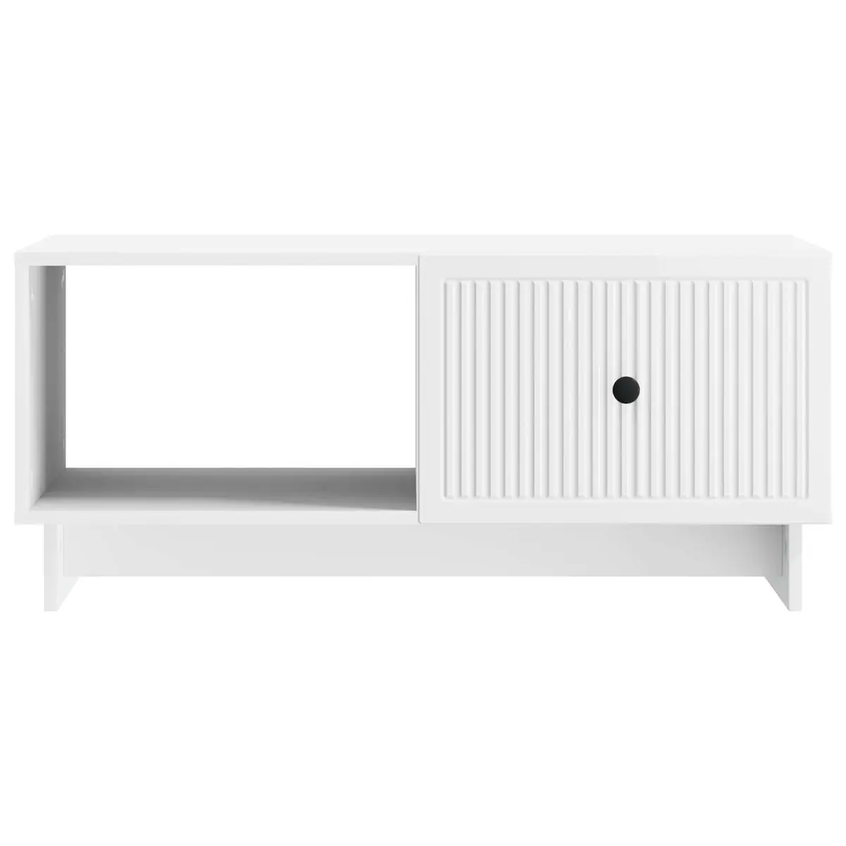 Coffee Table White Rectangular Storage 90 x 50 x 40 cm