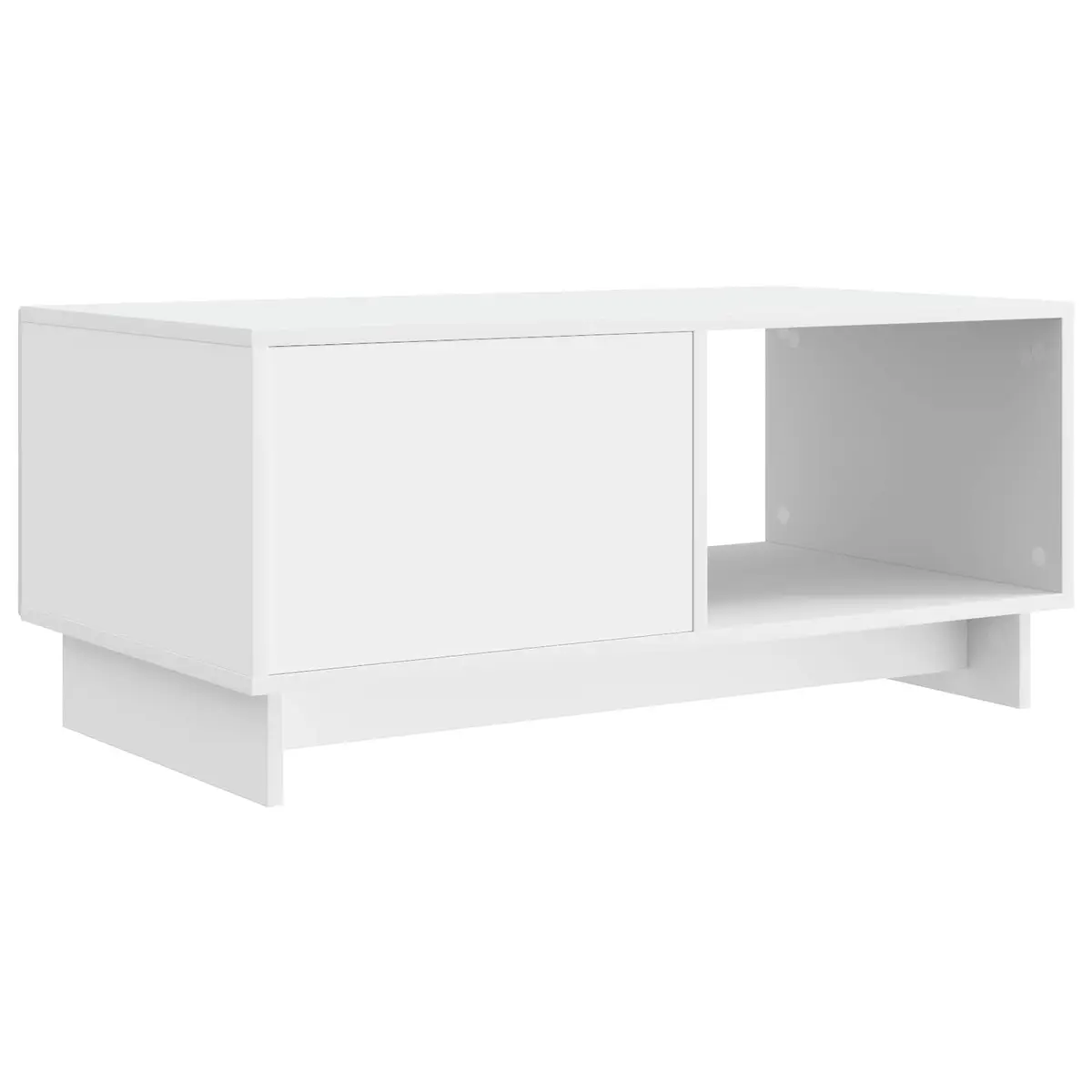 Coffee Table White Rectangular Storage 90 x 50 x 40 cm