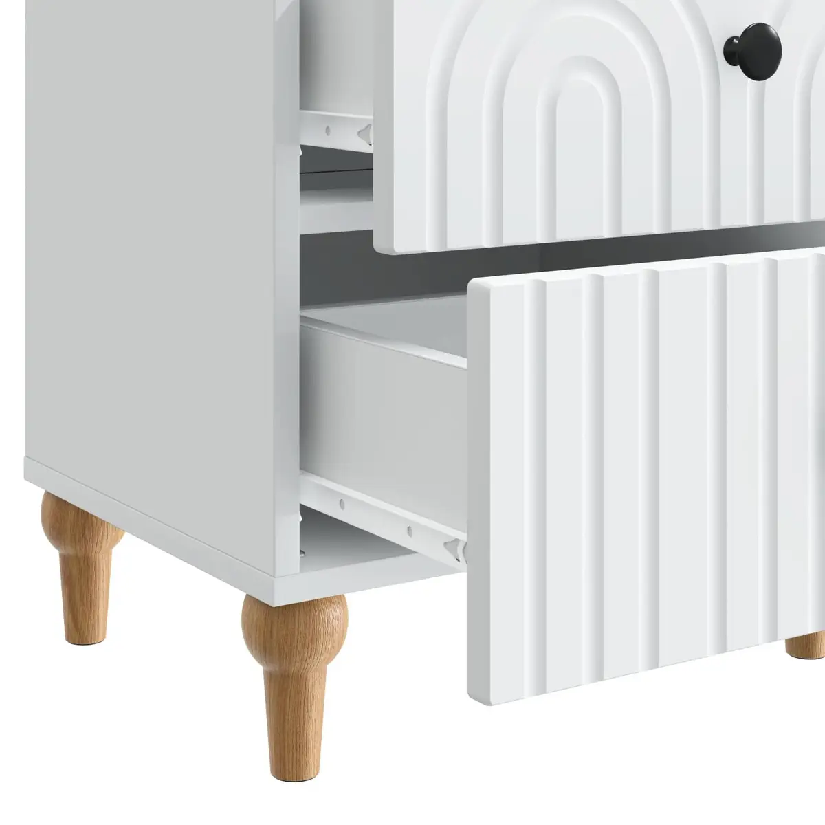 Bedside Cabinet White Modern Storage Drawer 43 x 34.5 x 48 cm