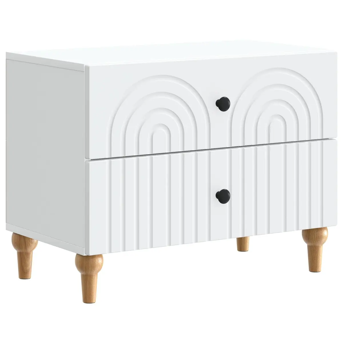 Bedside Cabinet White 62 x 34.5 x 48 cm Modern Storage Table Drawers