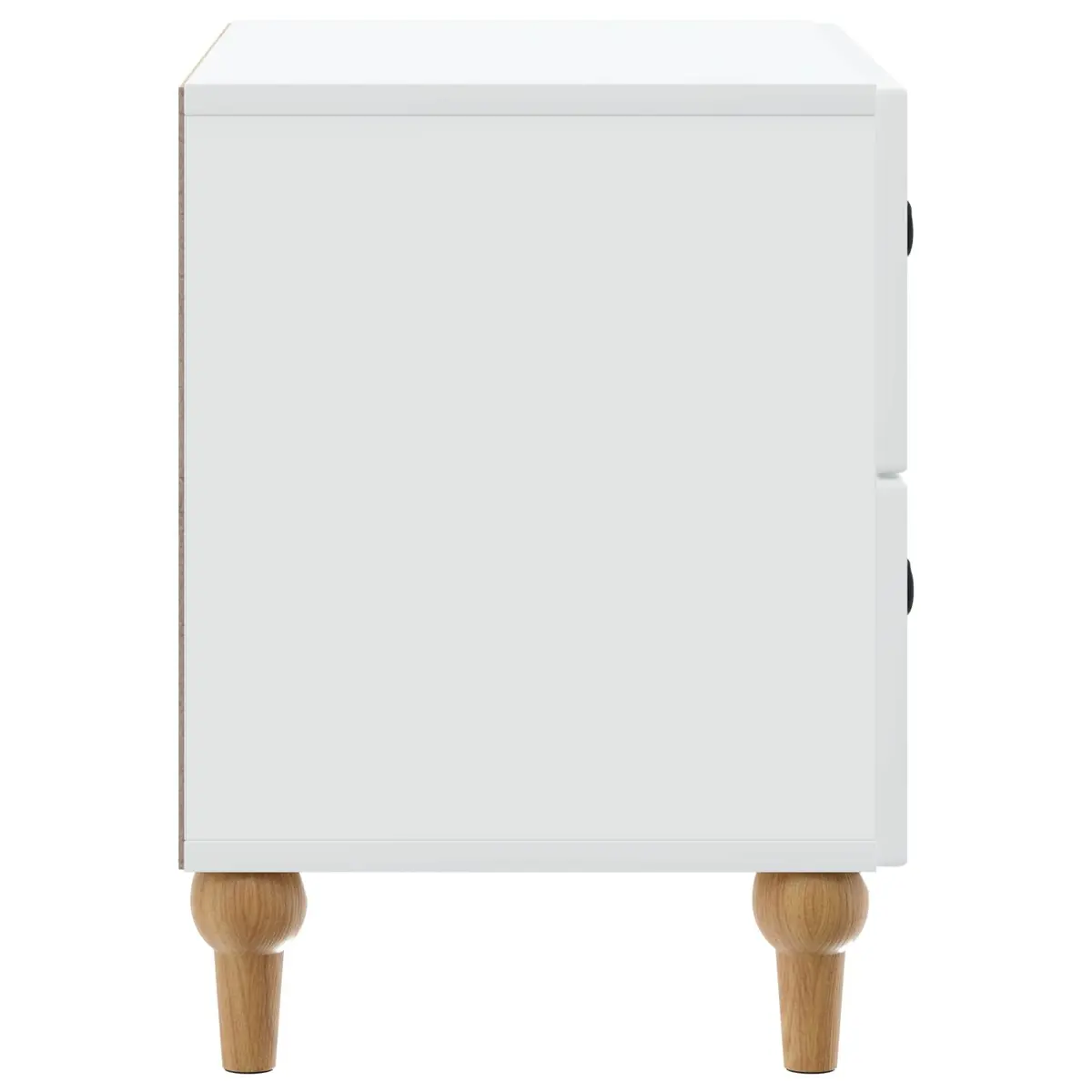 Bedside Cabinet White 62 x 34.5 x 48 cm Modern Storage Table Drawers