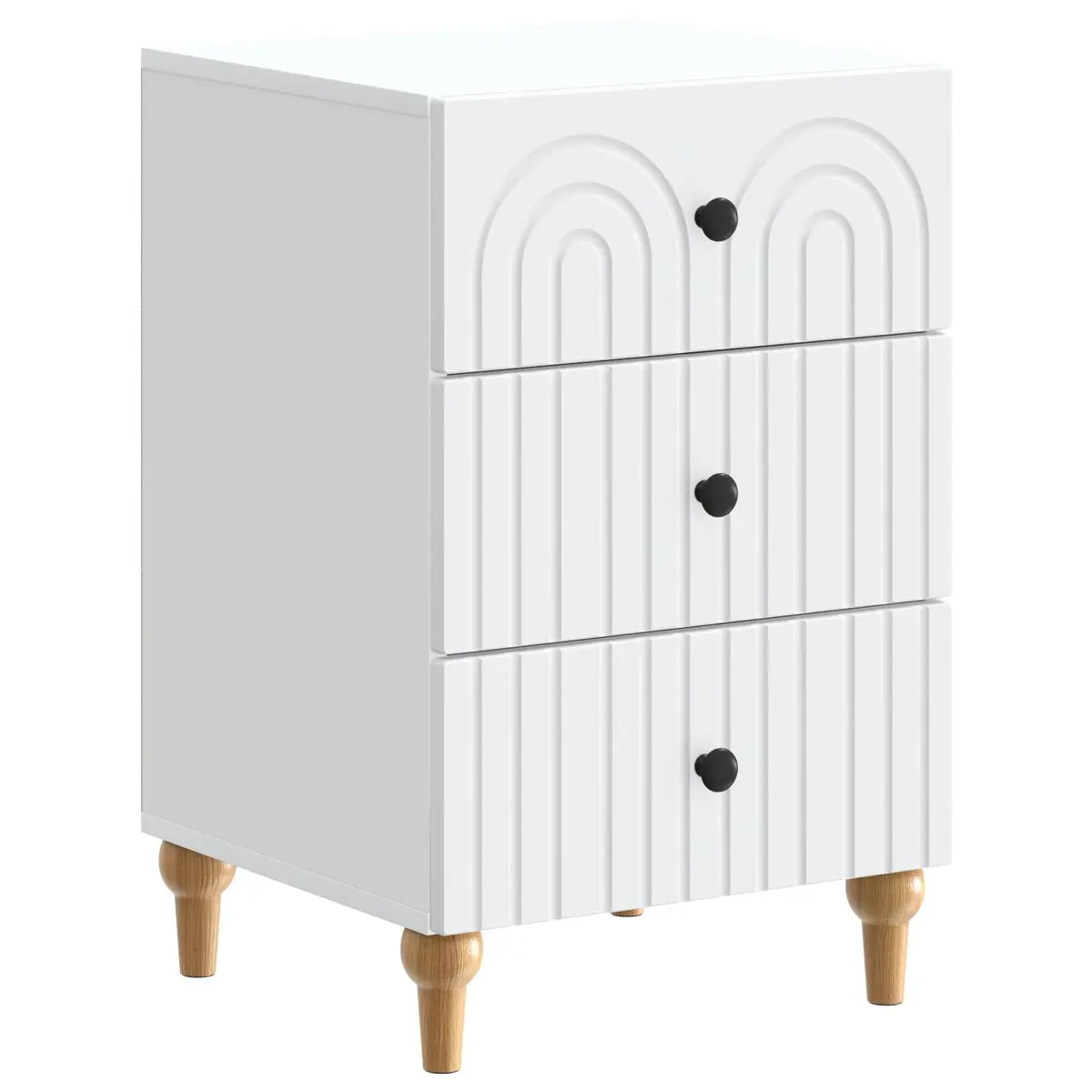 Bedside Cabinet White Engineered Wood Nightstand Bedroom Storage Table
