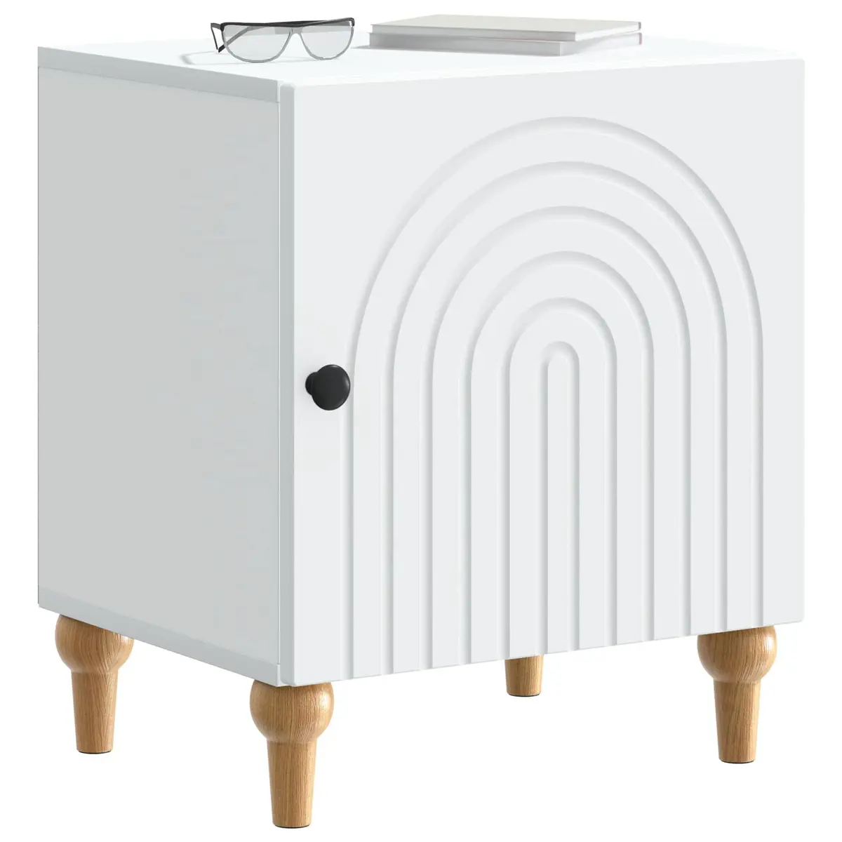 Bedside Cabinet White Modern Nightstand 43 x 34.5 x 50 cm