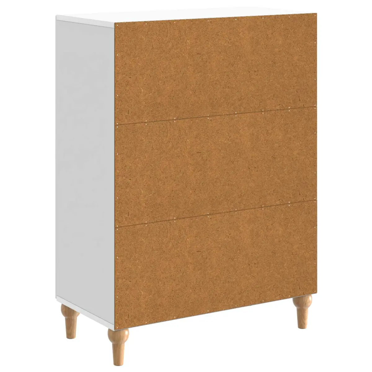White Sideboard Modern Storage Cabinet Engineered Wood 66 x 34.5 x 90 cm