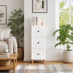 Drawer Storage Cabinet White 33 x 34.5 x 90 cm Engineered Wood Furniture