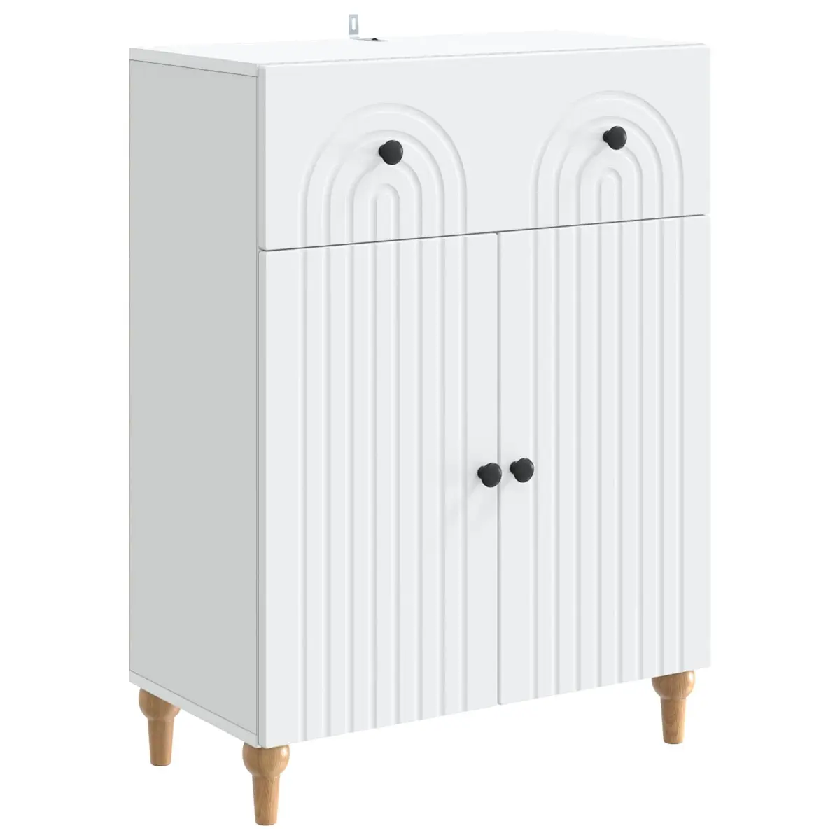 White Sideboard Cabinet 66x34.5x90cm for Storage