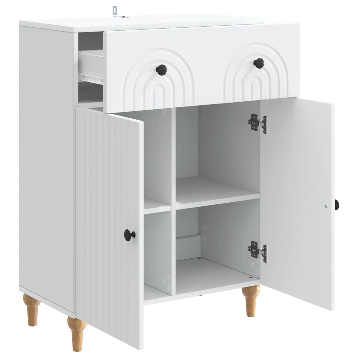 White Sideboard Cabinet 66x34.5x90cm for Storage