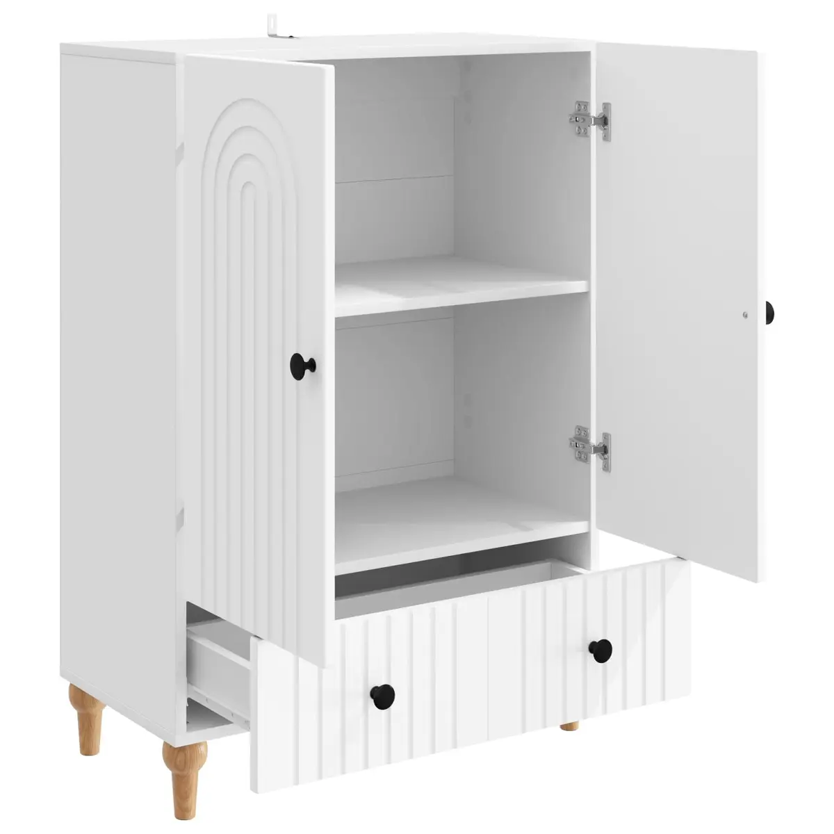 Sideboard Modern Storage Cabinet White Engineered Wood 66 x 34.5 x 95 cm