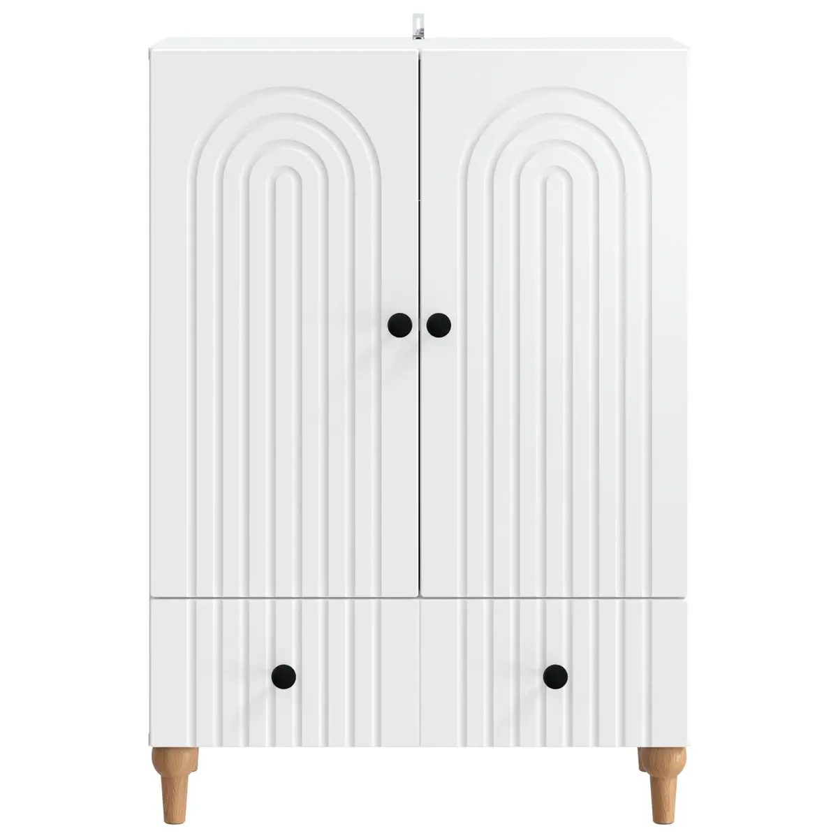 Sideboard Modern Storage Cabinet White Engineered Wood 66 x 34.5 x 95 cm
