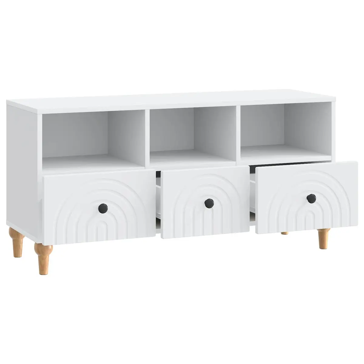 TV Cabinet White Modern Storage Unit Engineered Wood 102 x 34.5 x 50 cm