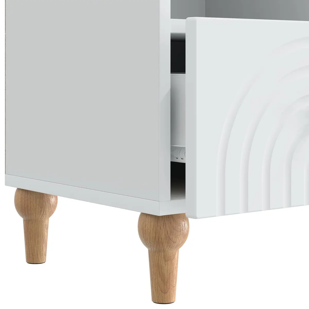 TV Cabinet White Modern Storage Unit Engineered Wood 102 x 34.5 x 50 cm