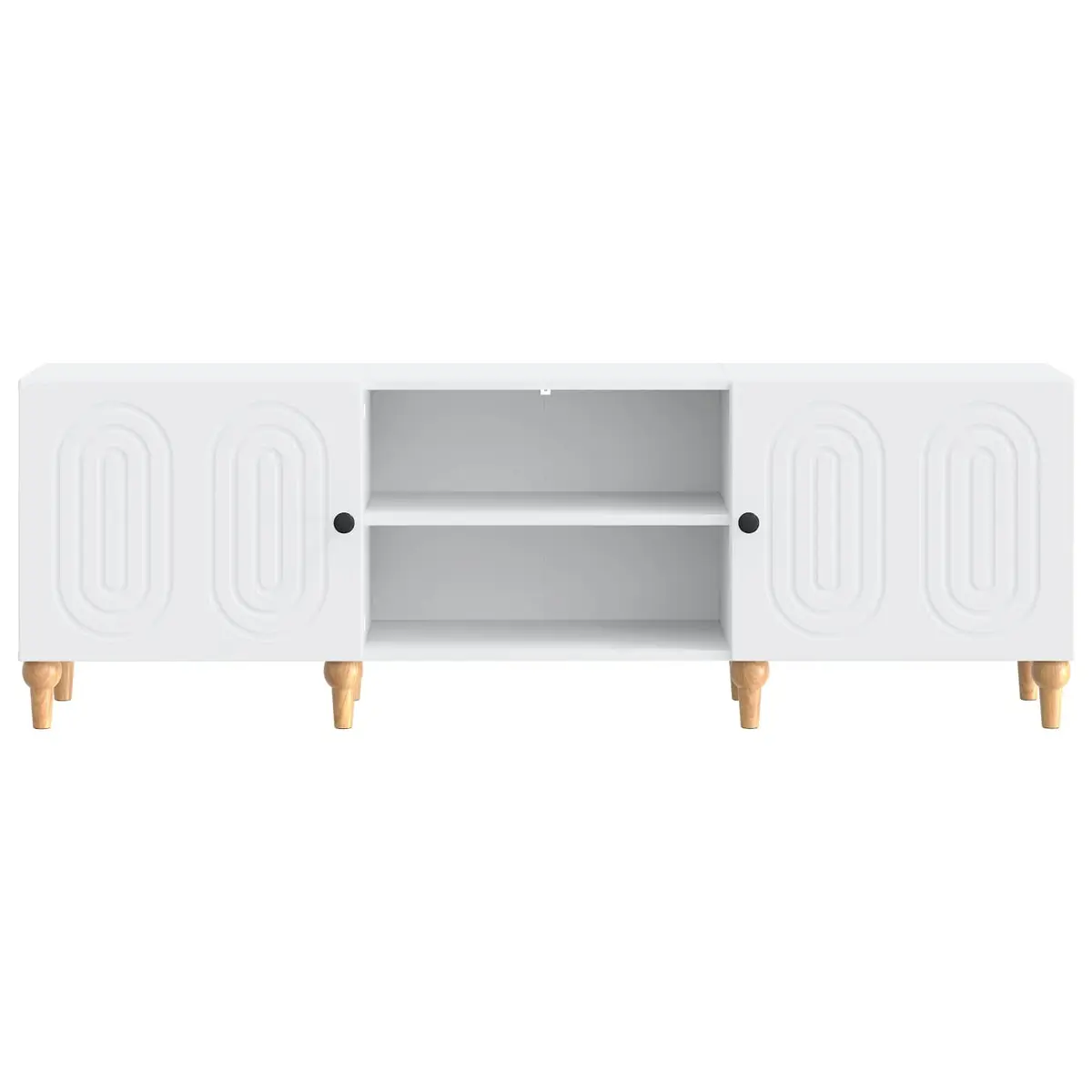 TV Cabinet White Modern Storage Unit Living Room Furniture Engineered Wood