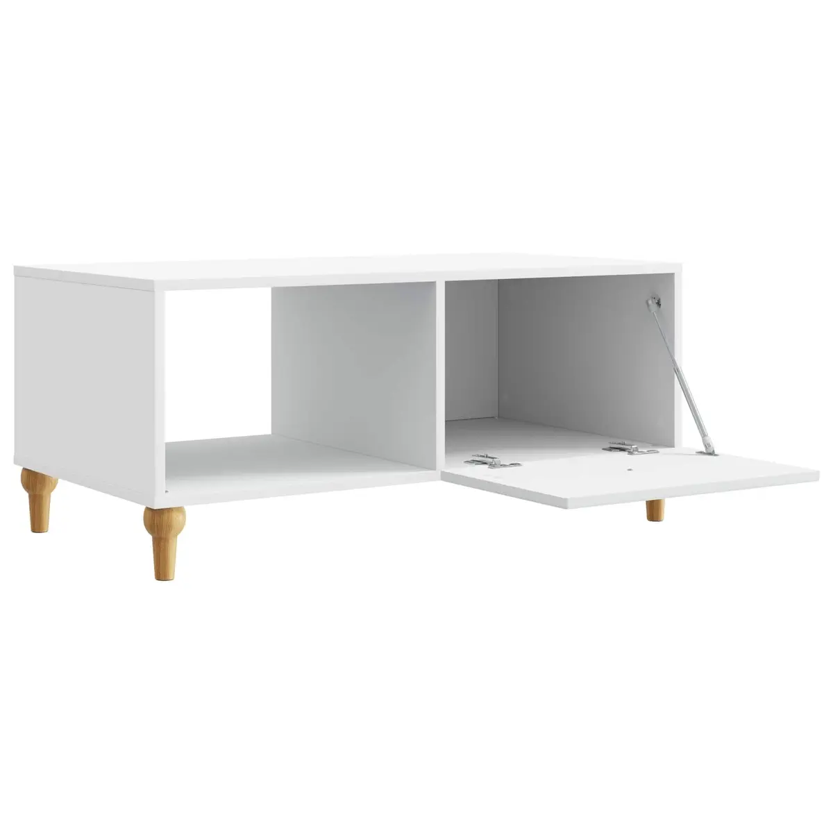 Coffee Table White 90 x 50 x 40 cm Living Room Accent Table Storage Shelves