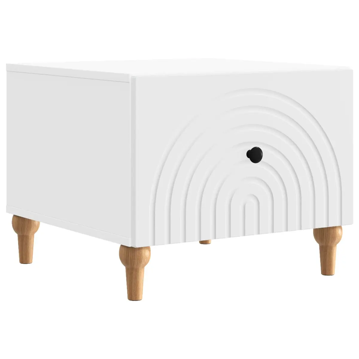 Coffee Table with Drawer Rectangular White Engineered Wood