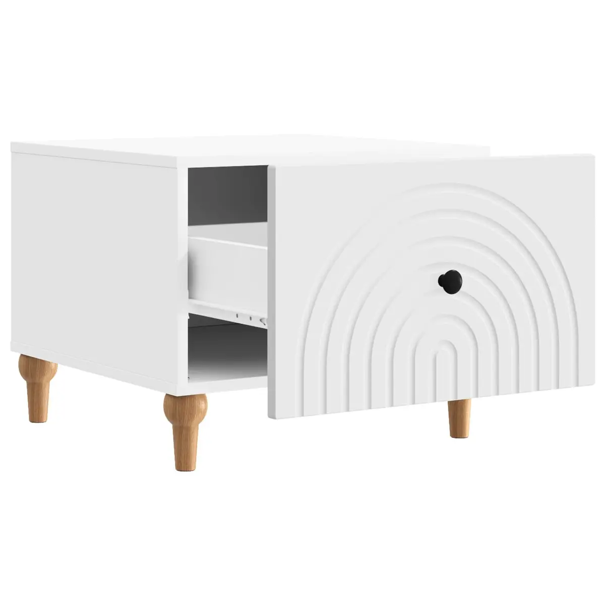 Coffee Table with Drawer Rectangular White Engineered Wood