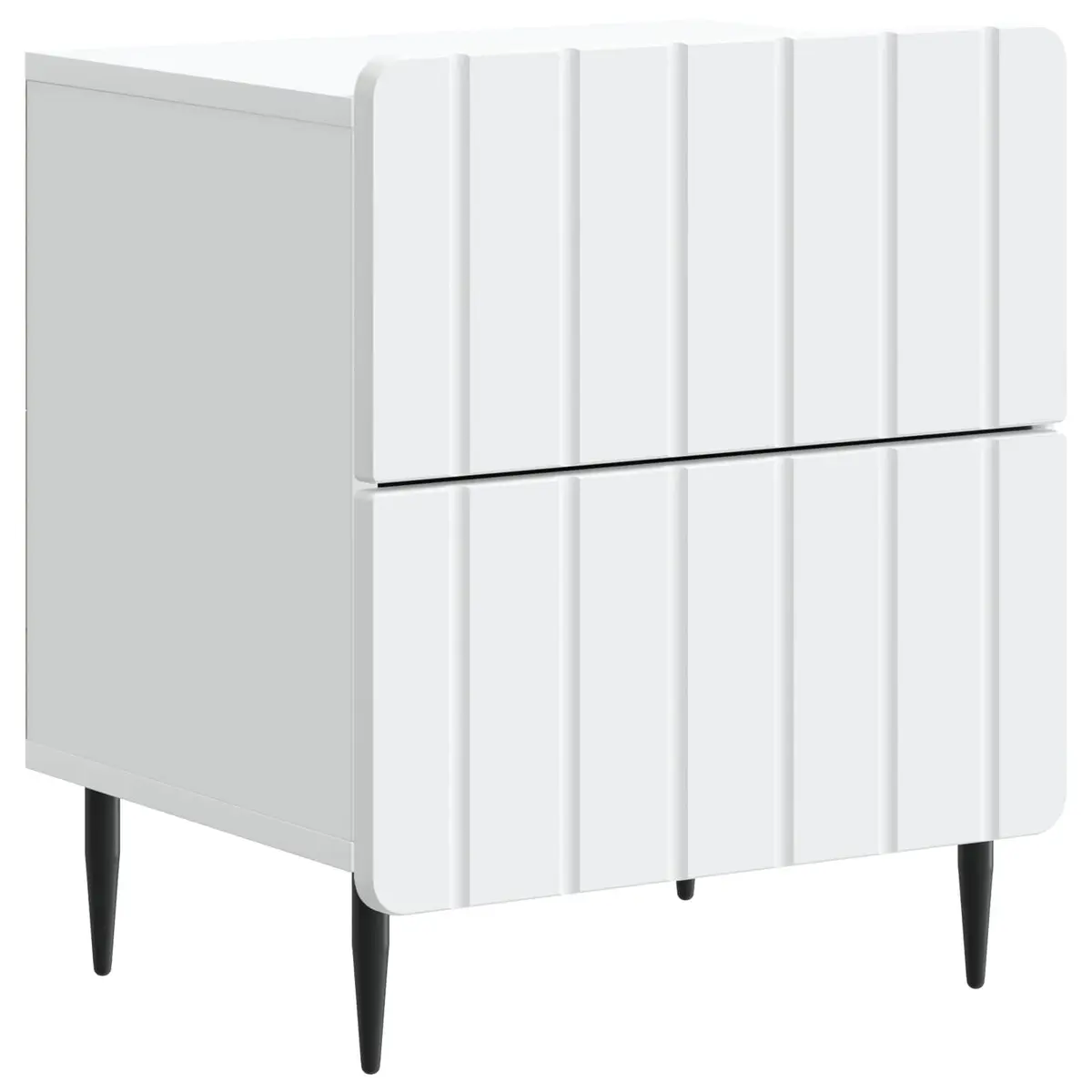 White Bedside Cabinet with Storage Drawers 43 x 34.5 x 49.5 cm