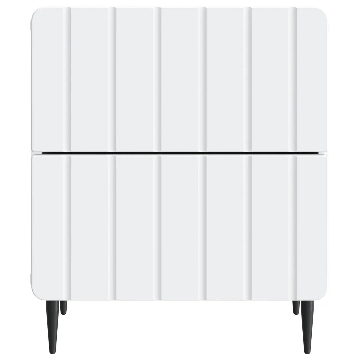 White Bedside Cabinet with Storage Drawers 43 x 34.5 x 49.5 cm