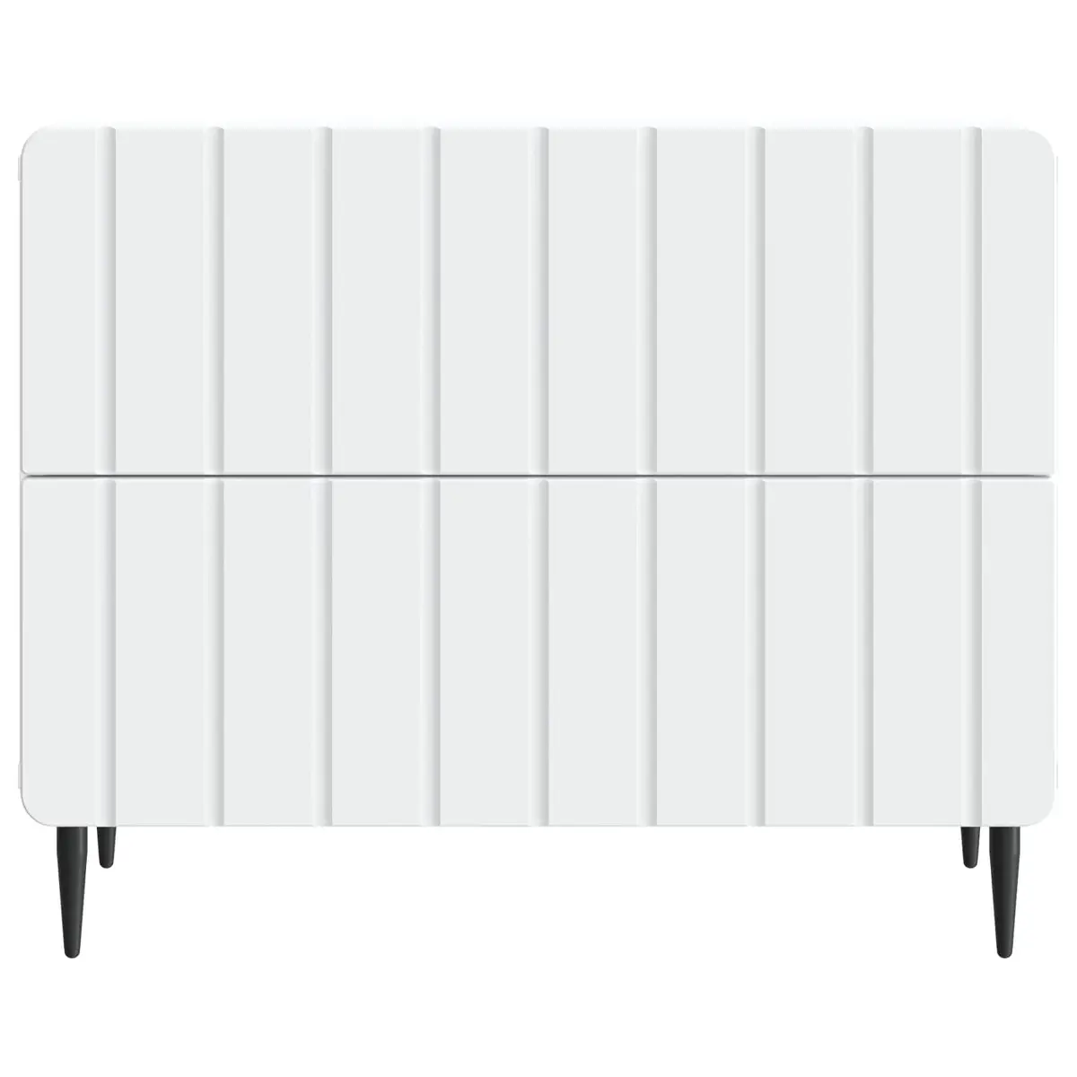 Bedside Cabinet White Modern Bedroom Storage Table Engineered Wood Nightstand