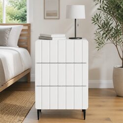 Your Perfect Bedside Cabinet: White with Smooth Drawers 43 x 41 x 68 cm