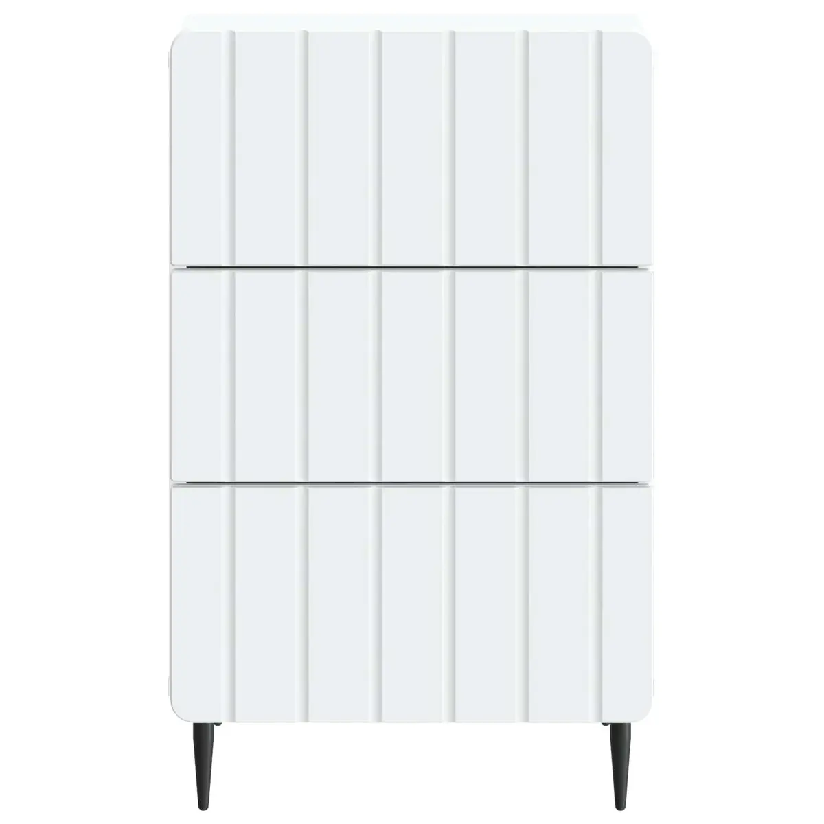 Bedside Cabinet White Engineered Wood 43 x 41 x 68 cm Roll-out Drawers Storage Table