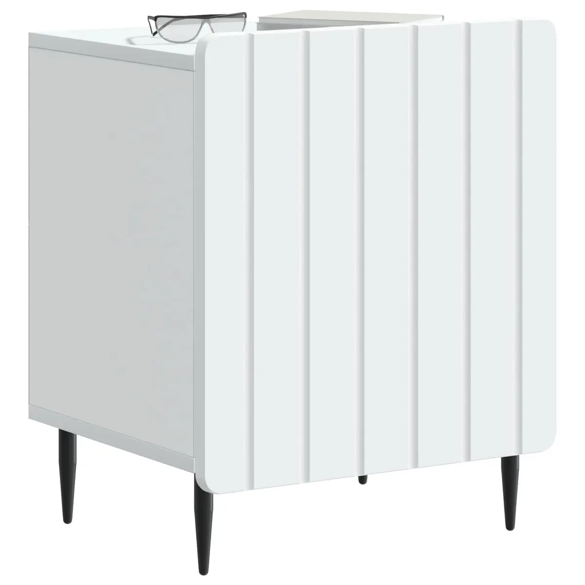 Bedside Cabinet White Engineered Wood 43 x 34.5 x 52 cm