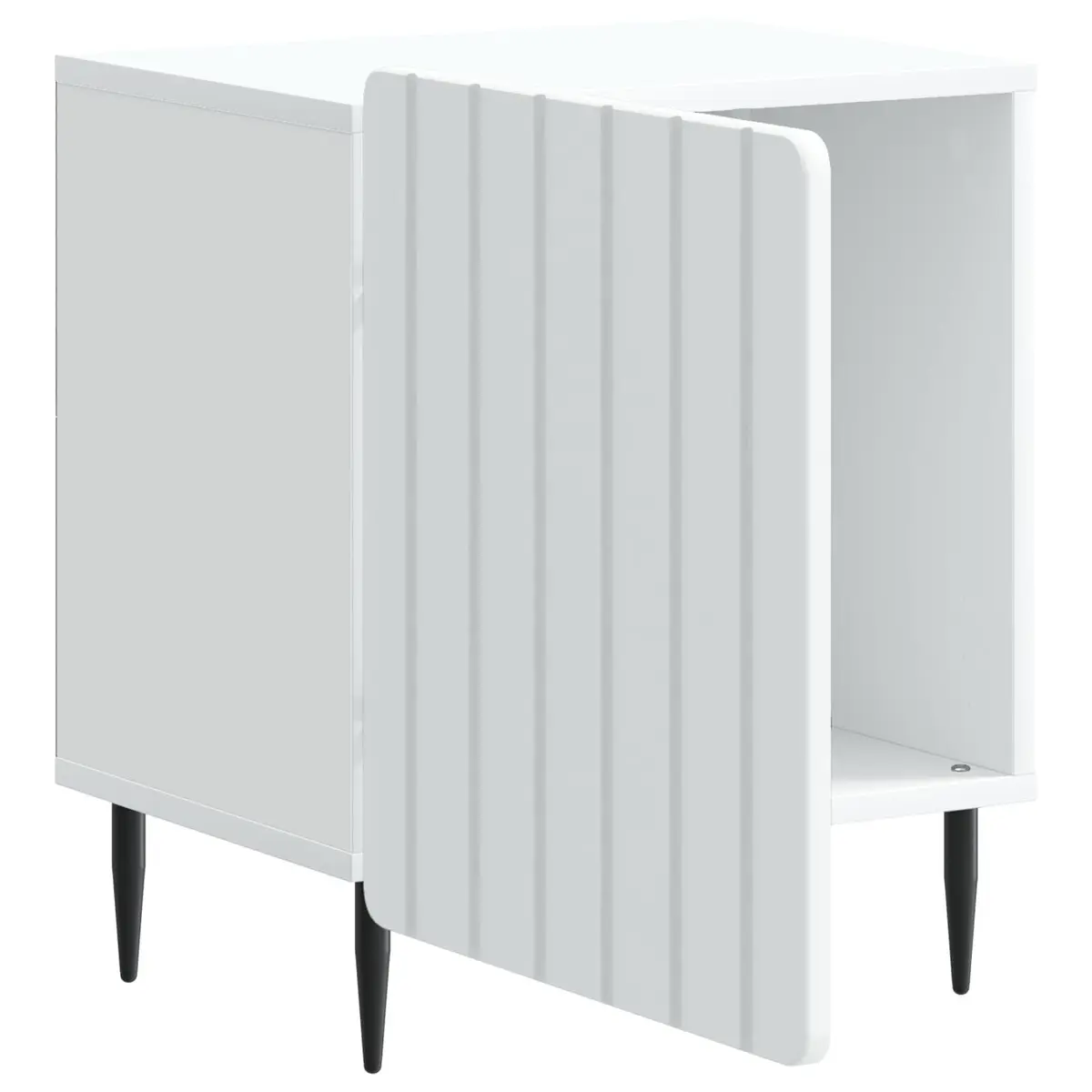 Bedside Cabinet White Engineered Wood 43 x 34.5 x 52 cm