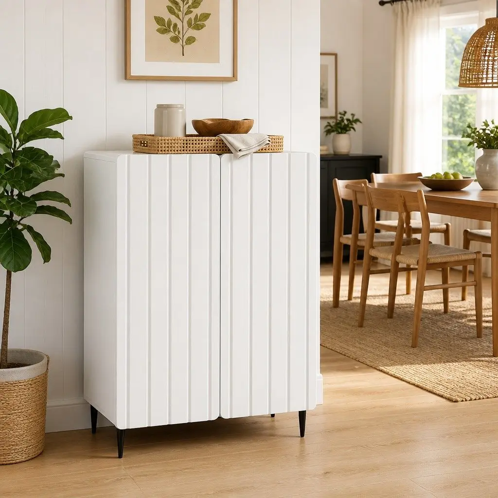 White Sideboard for Home Organization 66 x 34.5 x 92 cm