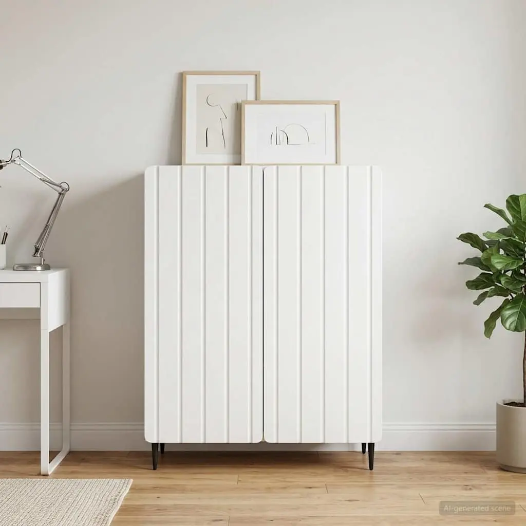 White Sideboard for Home Organization 66 x 34.5 x 92 cm