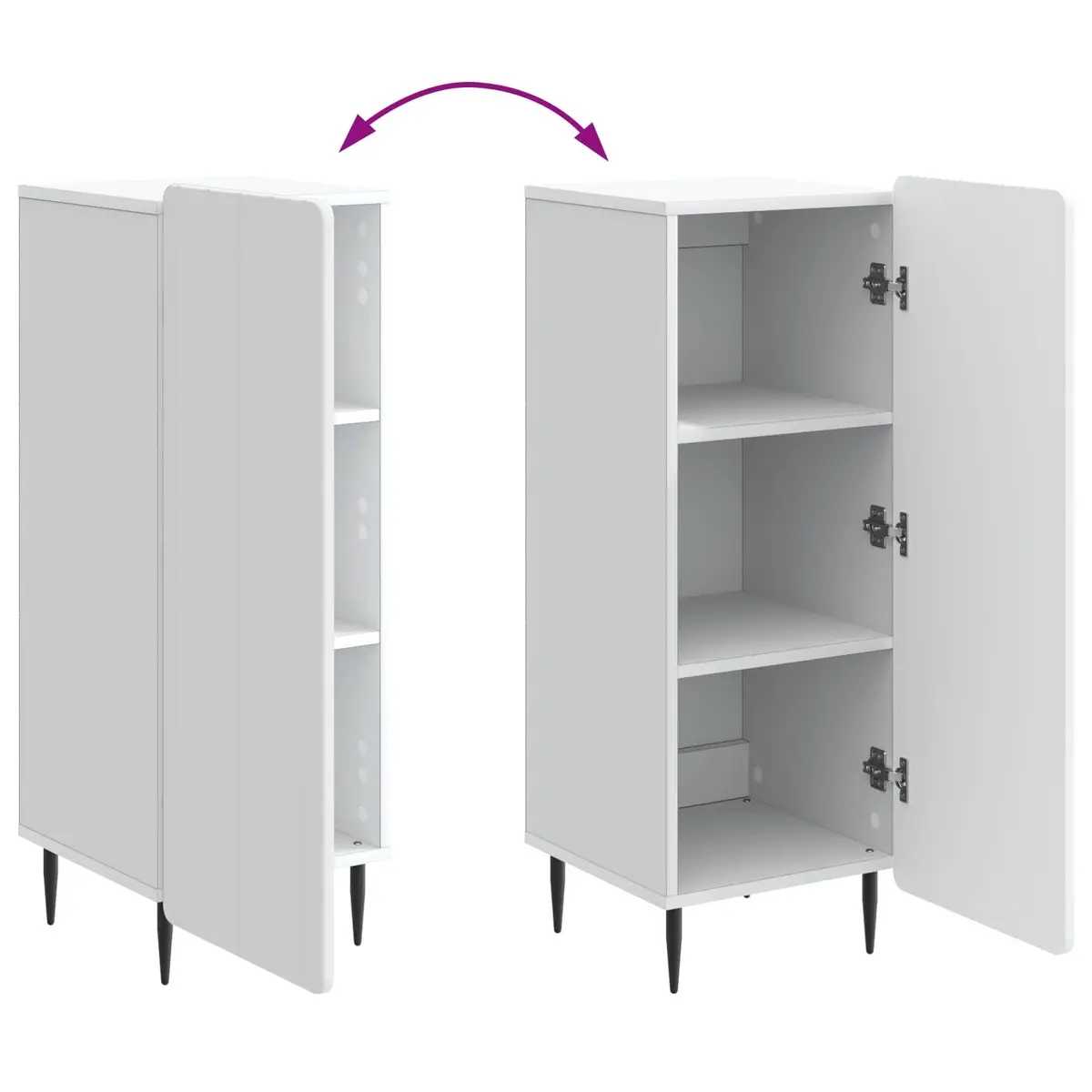 White Storage Sideboard for Dining and Living Rooms