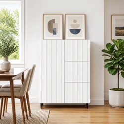 Sideboard White 66 x 34.5 x 91.5 cm Storage Cabinet Dining Living Room Furniture