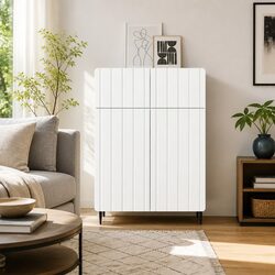 White Sideboard Modern Storage Cabinet Living Room Dining Furniture Engineered