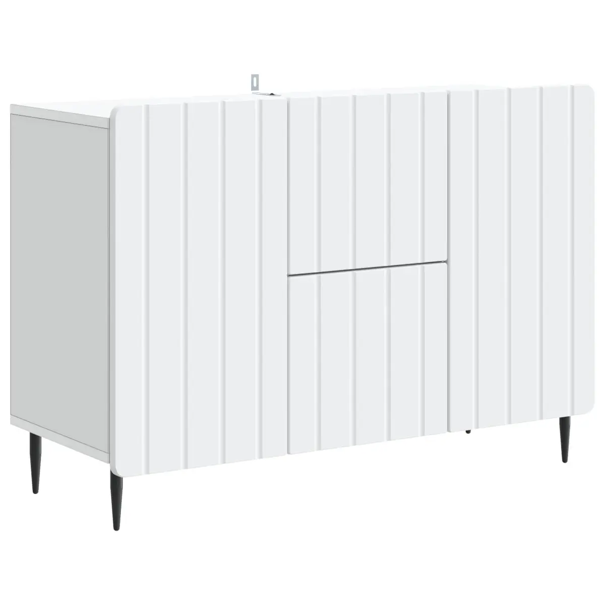 White Sideboard Modern Storage Cabinet 89cm Engineered Wood